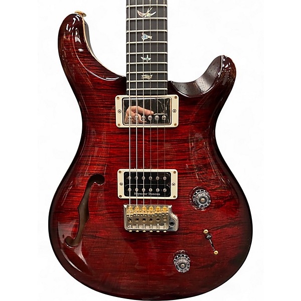 Used 2018 PRS Wood Library Custom 22 semi-hollow Midnight Wine Hollow Body Electric Guitar