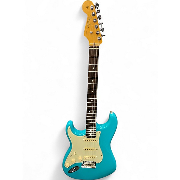 Used Fender American Professional II Stratocaster Left Handed Miami Blue Electric Guitar