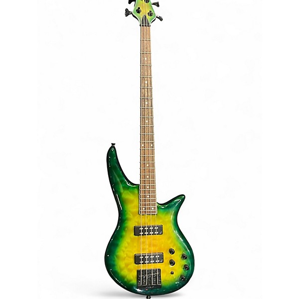 Used Jackson JS 4-STRING BASS GREEN BURST QUILT Electric Bass Guitar