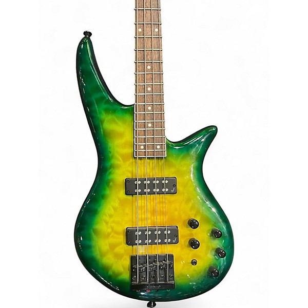 Used Jackson JS 4-STRING BASS GREEN BURST QUILT Electric Bass Guitar