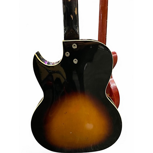Vintage 1960s Truetone Speed Demon Sunburst Solid Body Electric Guitar