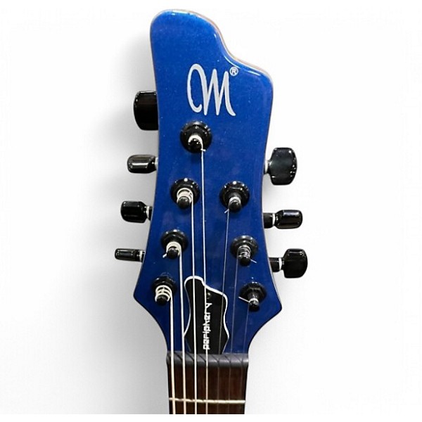Used Mayones Setius GTM7 Blue and White Solid Body Electric Guitar