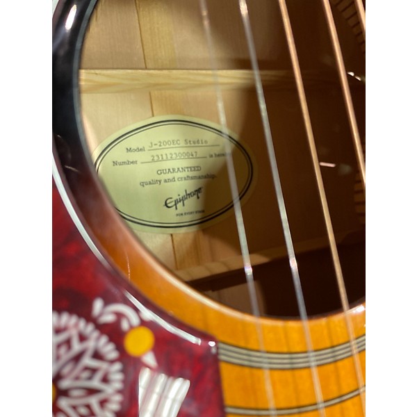 Used Epiphone J200EC STUDIO Vintage Sunburst Acoustic Electric Guitar