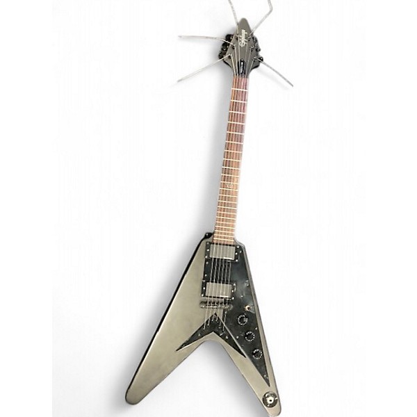 Used 2002 Epiphone Gothic v Black Solid Body Electric Guitar