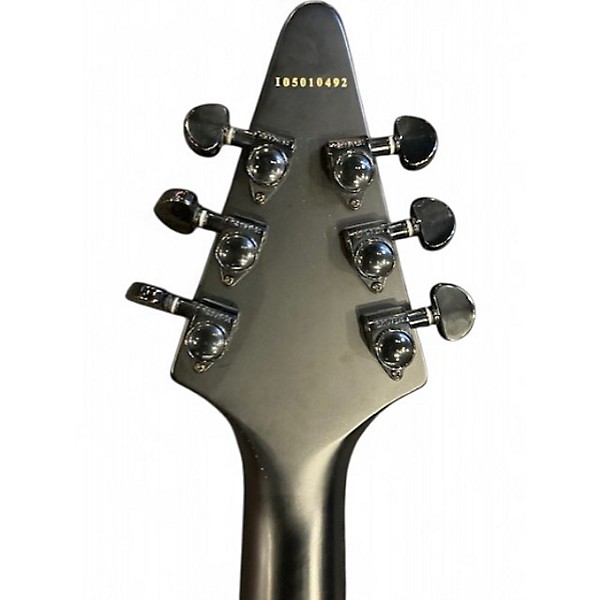 Used 2002 Epiphone Gothic v Black Solid Body Electric Guitar