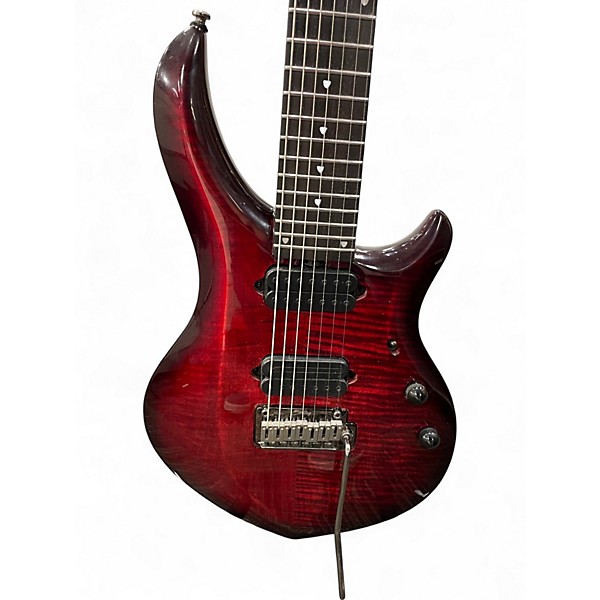 Used Sterling by Music Man Majesty with DiMarzio Pickups 7 String Royal Red Solid Body Electric Guitar