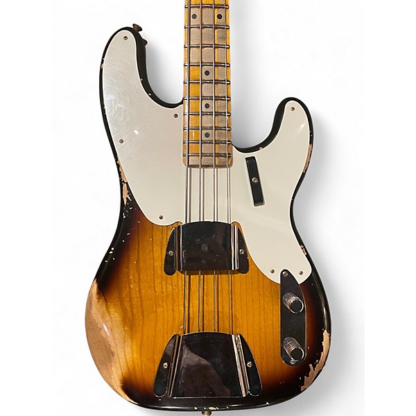 Used Fender CUSTOM SHOP 1954 HEAVY RELIC LIMITED EDTITION P BASS 2 Tone Sunburst Electric Bass Guitar