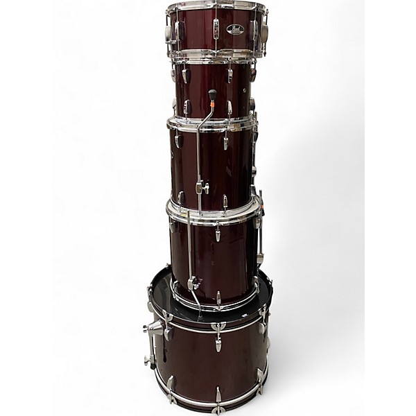 Used Pearl 5 Piece Roadshow Candy Apple Red Drum Kit