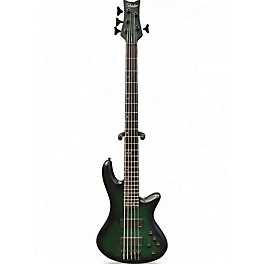 Used Schecter Guitar Research Stiletto Studio 5 String Green Electric Bass Guitar