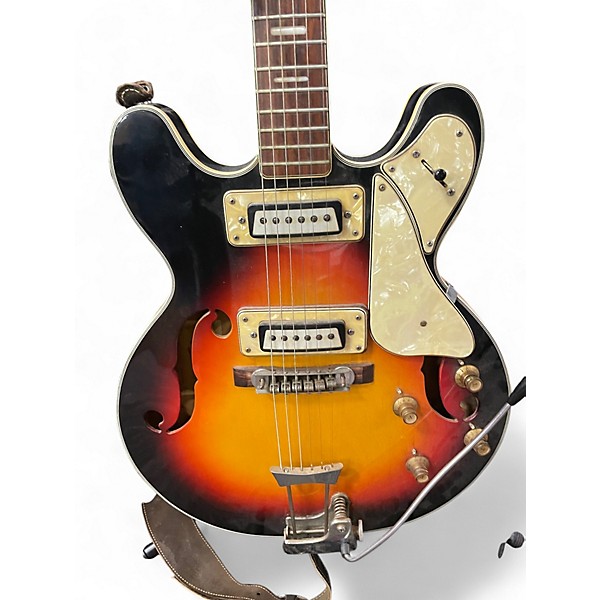 Vintage 1960s Aria Diamonds sunburst Hollow Body Electric Guitar