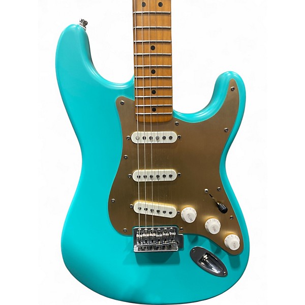Used Squier 40th Anniversary Stratocaster Teal Solid Body Electric Guitar