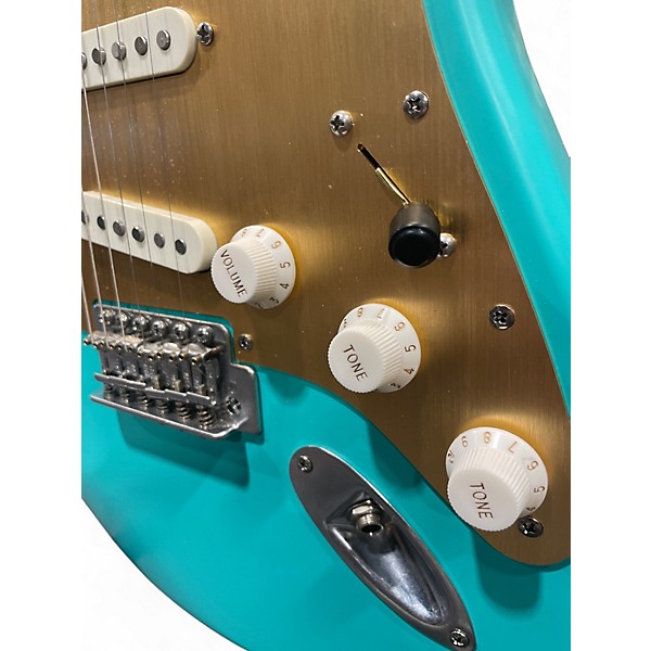 Used Squier 40th Anniversary Stratocaster Teal Solid Body Electric Guitar