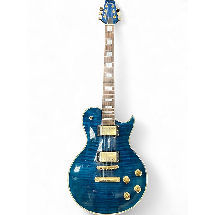 Used 1990s Aria Pro Ii PE-DLX Blue Solid Body Electric Guitar Blue