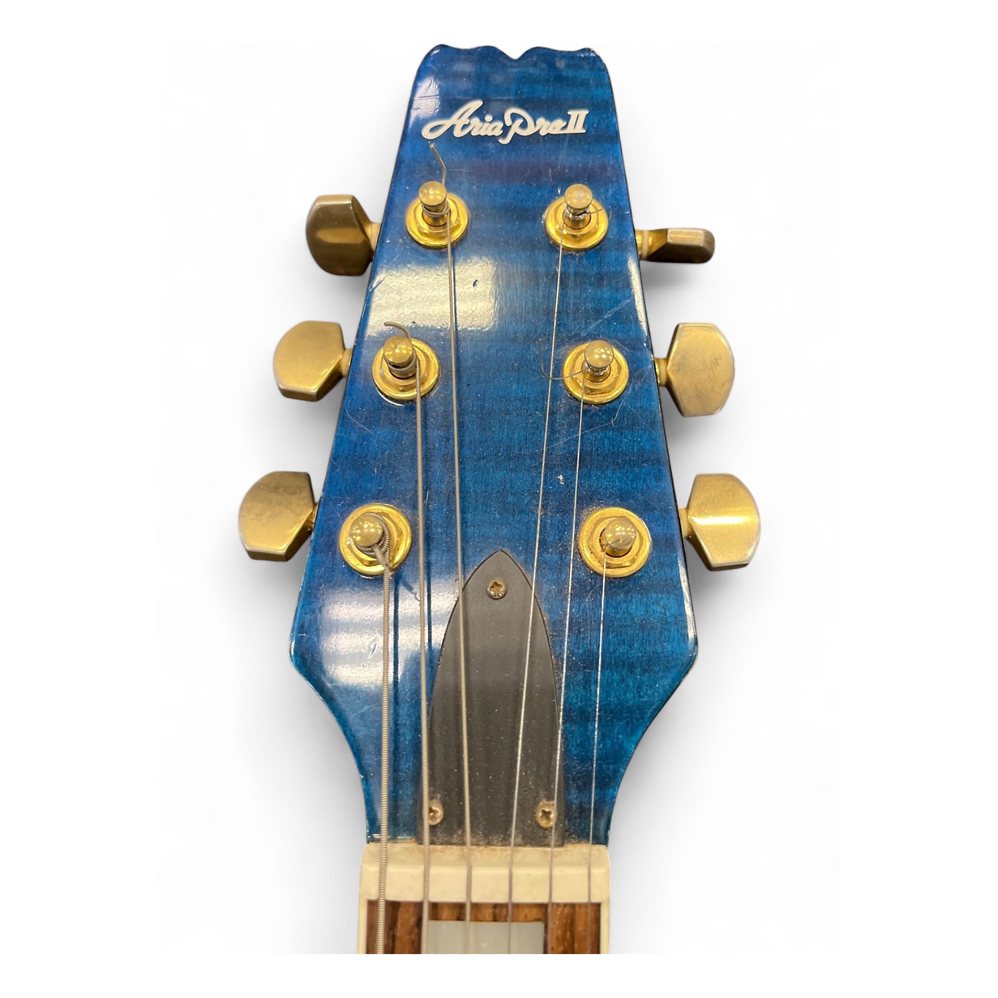 Used 1990s Aria Pro Ii PE-DLX Blue Solid Body Electric Guitar Blue