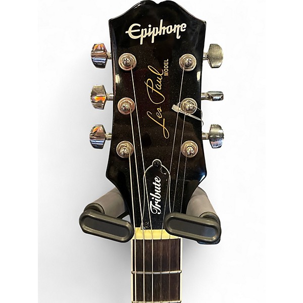 Used Epiphone Les Paul Tribute Plus Black Solid Body Electric Guitar