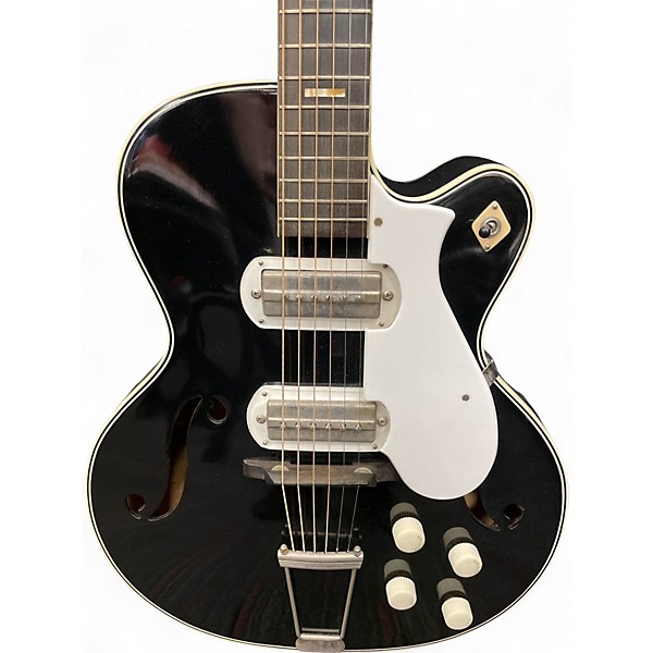 Vintage 1950s Silvertone Espanada H64 Black Hollow Body Electric Guitar