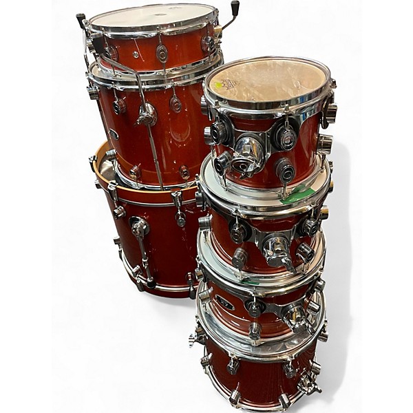Used PDP by DW 7 Piece X7 Series Orange Sparkle Drum Kit