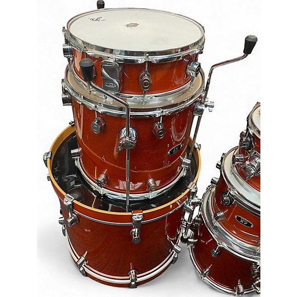 Used PDP by DW 7 Piece X7 Series Orange Sparkle Drum Kit