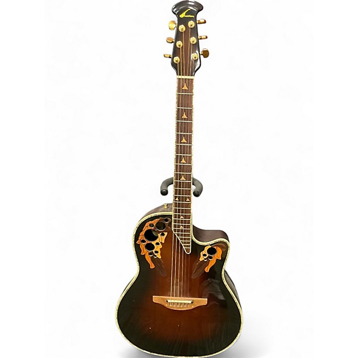 Used Ovation N768 ELITE Brown Sunburst Acoustic Guitar Brown