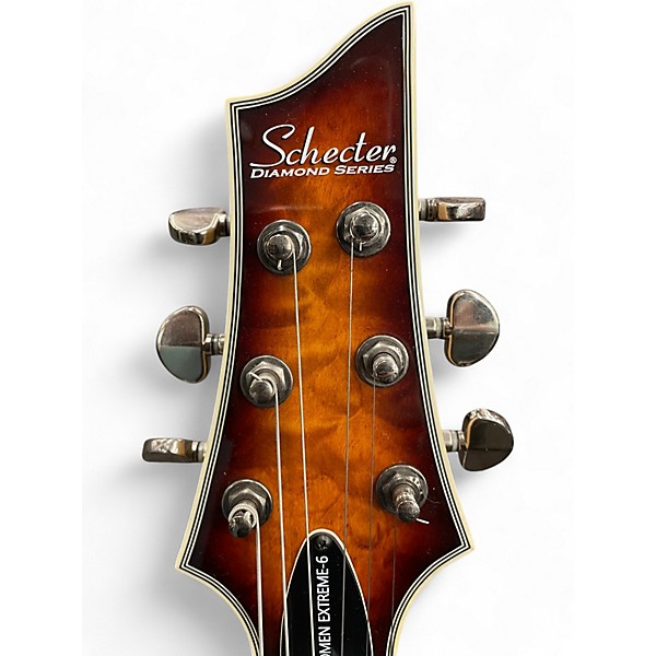 Used Schecter Guitar Research Omen Extreme 6 Vintage Sunburst Solid Body Electric Guitar