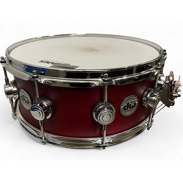 Used DW 6.5X14 Collector's Series Maple Snare Satin Red Drum