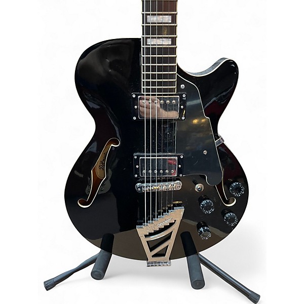 Used D'Angelico PREMIER Black Hollow Body Electric Guitar