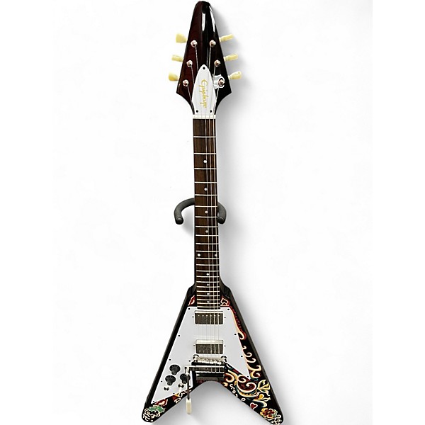 Used Epiphone Love Drops Flying V Artwork Solid Body Electric Guitar
