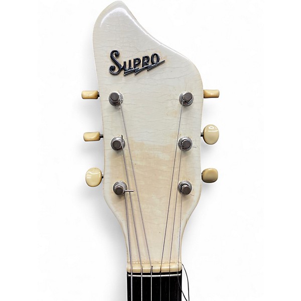 Vintage 1961 Supro Single Pickup Cream Solid Body Electric Guitar