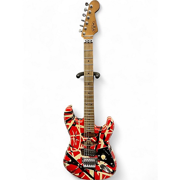 Used EVH Striped Series Frankie STRIPED BLACK AND WHITE Solid Body Electric Guitar