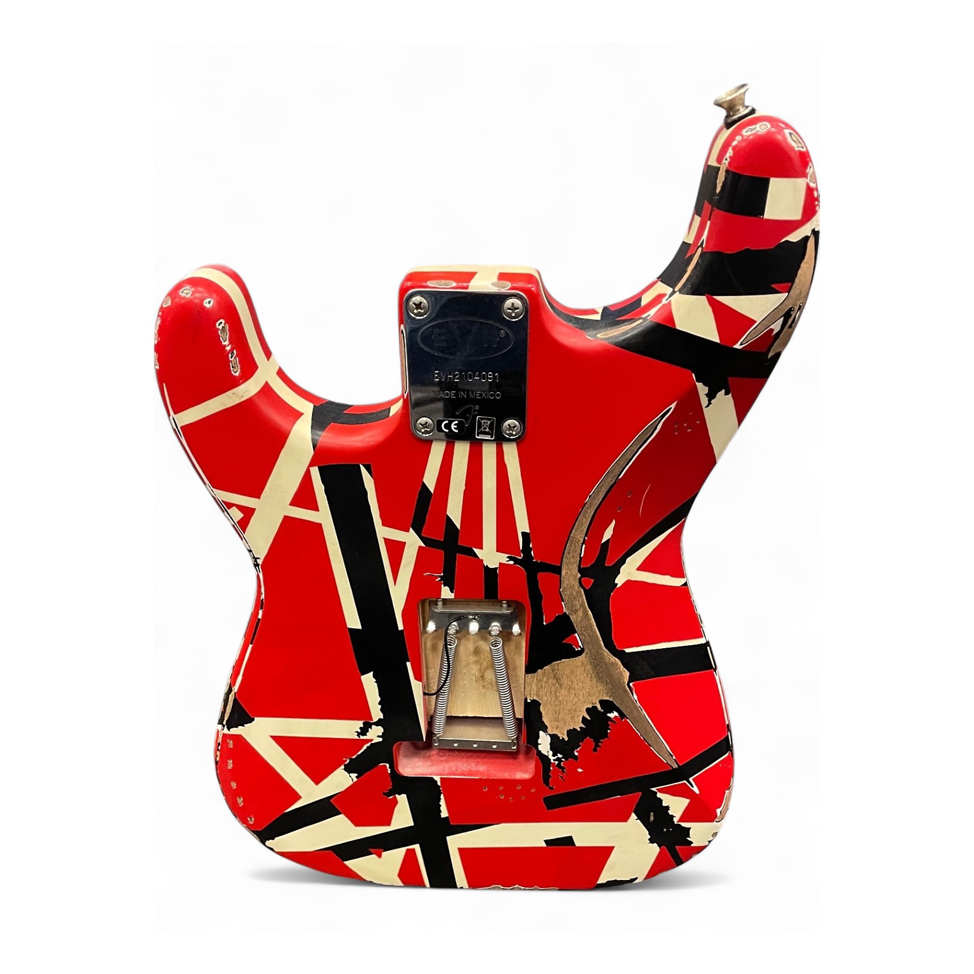 美品 EVH Frankie Evh Striped Series Frankenstein Frankie - red with black