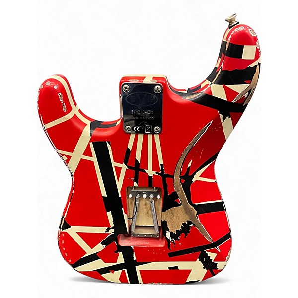Used EVH Striped Series Frankie STRIPED BLACK AND WHITE Solid Body Electric Guitar