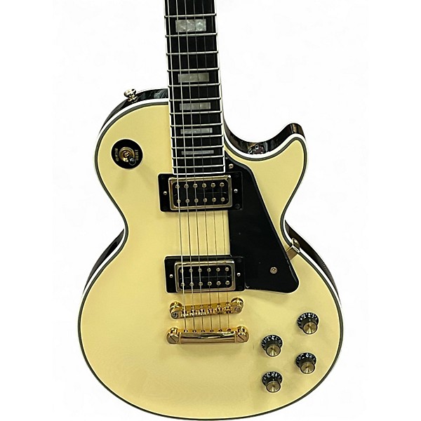 Used Epiphone Les Paul Custom Antique Ivory Solid Body Electric Guitar