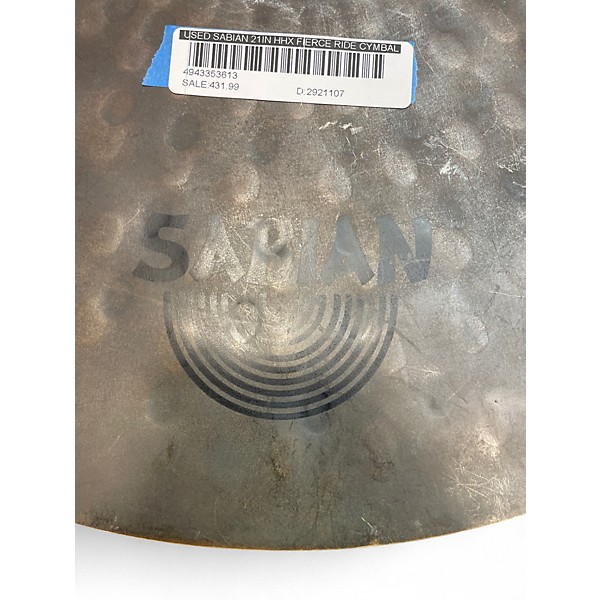Used SABIAN 21in HHX FIERCE RIDE Cymbal