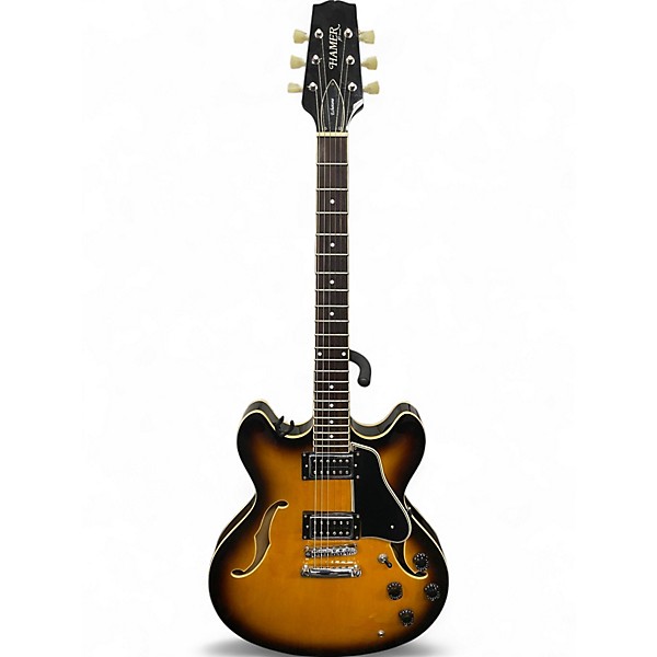 Used Hamer ECHOTONE 2 Color Sunburst Hollow Body Electric Guitar