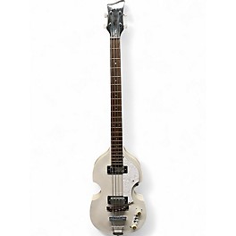 Used Hofner HIBBPE White Electric Bass Guitar