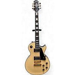 Used Epiphone Les Paul Custom Blackback  Antique Ivory Solid Body Electric Guitar