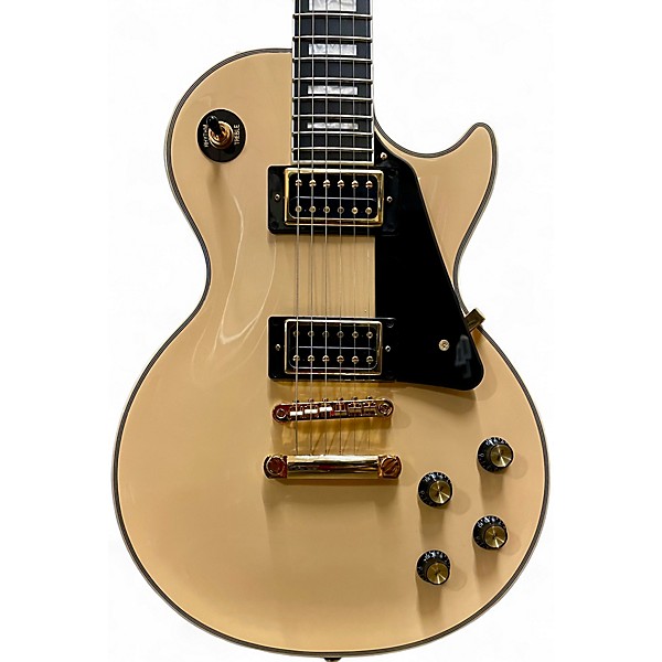 Used Epiphone Les Paul Custom Blackback Antique Ivory Solid Body Electric Guitar