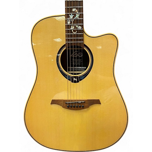 Used Lag Guitars THV20DCE Natural Acoustic Electric Guitar