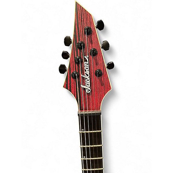 Used 2020s Jackson  Pro Series DK Modern Ash HT6 black and red Solid Body Electric Guitar