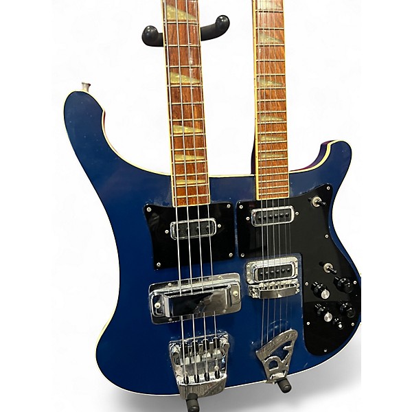 Vintage 1980s Rickenbacker 4080 Blue Solid Body Electric Guitar