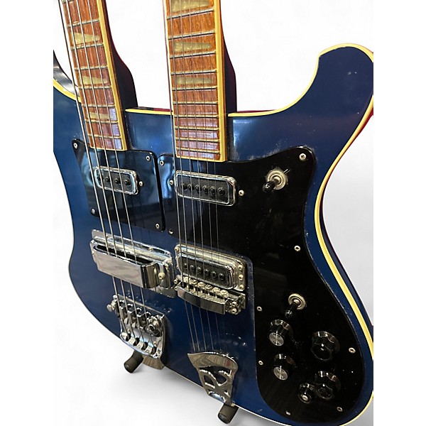 Vintage 1980s Rickenbacker 4080 Blue Solid Body Electric Guitar