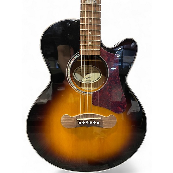 Used Epiphone J-200 EC Studio Parlor Vintage Sunburst Acoustic Electric Guitar