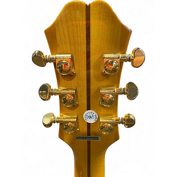 Used Epiphone J-200 EC Studio Parlor Vintage Sunburst Acoustic Electric Guitar