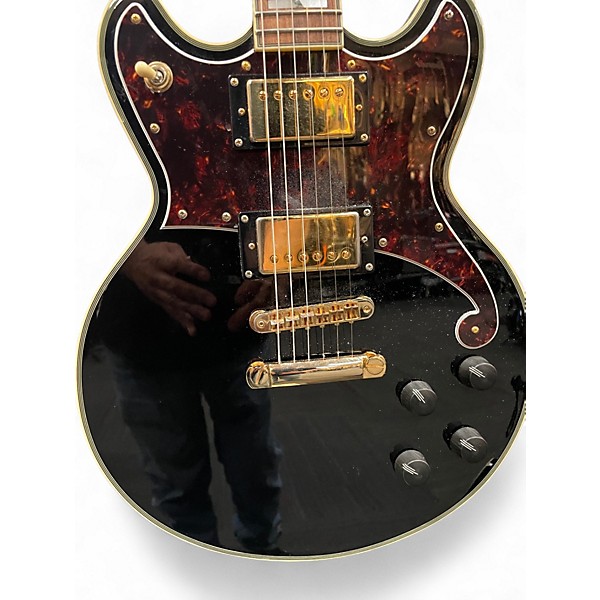 Used D'Angelico DELUXE BRIGHTON Black Solid Body Electric Guitar