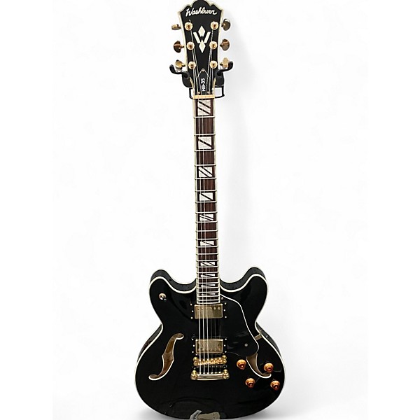 Used Washburn HB35 Black Hollow Body Electric Guitar,Specials : American Fashion Style Bags On Sale