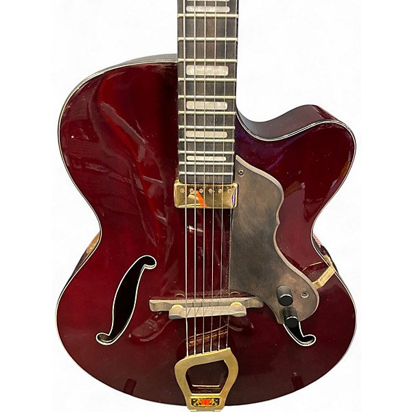Used Hagstrom HL550 Maroon Hollow Body Electric Guitar