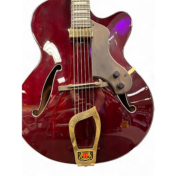 Used Hagstrom HL550 Maroon Hollow Body Electric Guitar