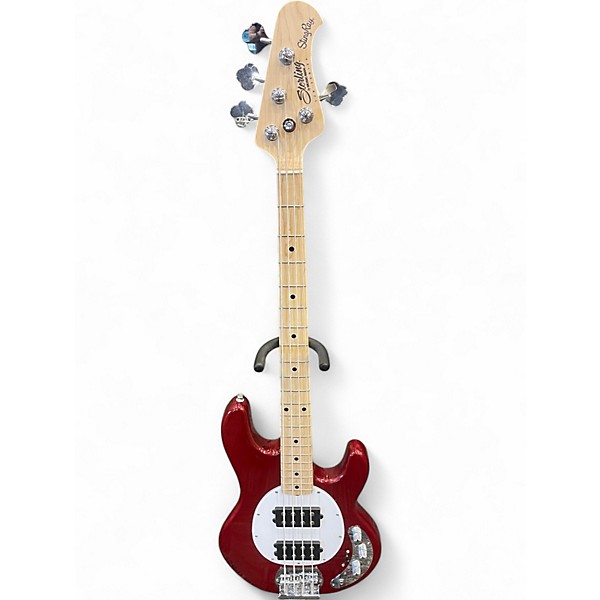 Used Sterling by Music Man sub string 5 bass maroon Electric Bass Guitar