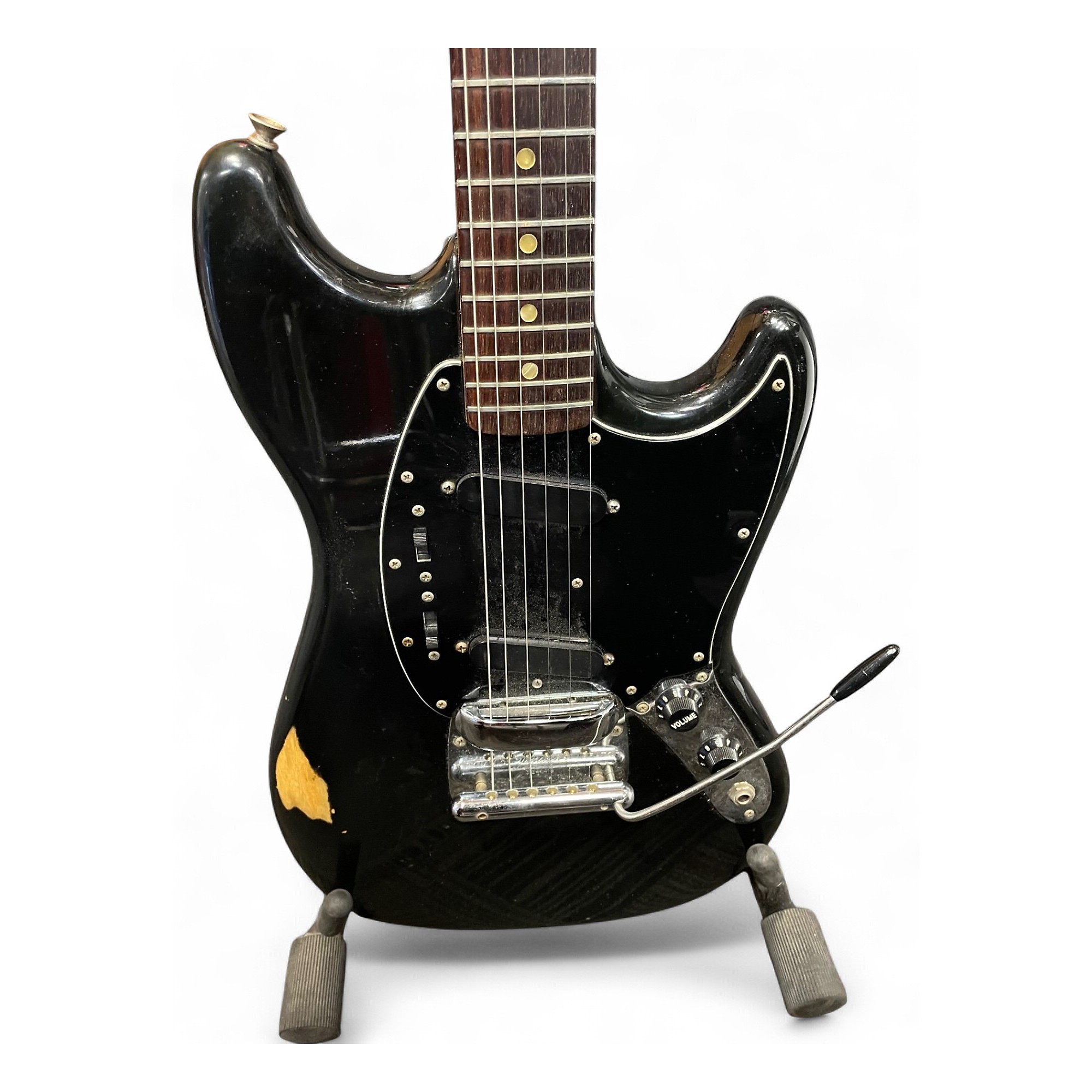 Vintage 1978 Fender Mustang Black Solid Body Electric Guitar Black