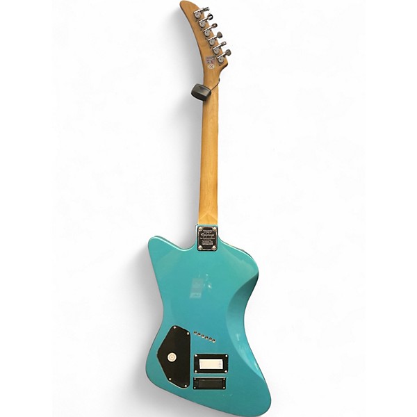 Used 2001 Epiphone Slasher FX Metallic Light Blue Solid Body Electric Guitar